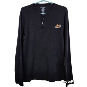 Lucky Brand Mens Long Sleeve Large Sleepwear Henley Waffle Knit Thermal